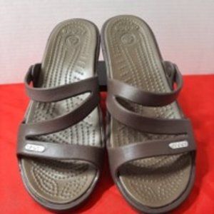 Crocs Women's Sandal Patricia Wedge-NWOT - Brown Size W6 (W=Women's 6, not wide)